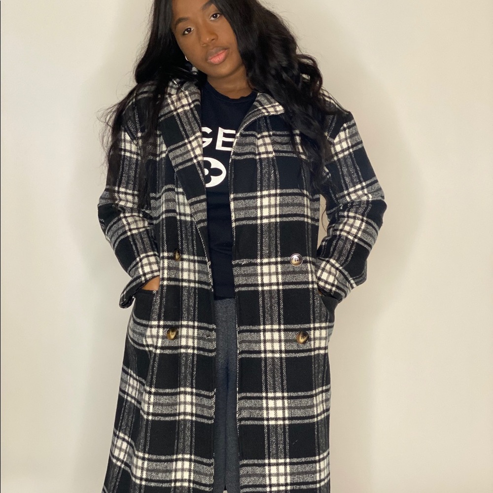 Plaid winter coat
